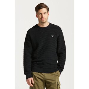 SVETER GANT D1. COTTON TEXTURE C-NECK čierna M