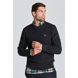 SVETER GANT D1. COTTON TEXTURE C-NECK šedá XXL