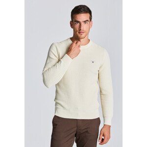 SVETER GANT D1. COTTON TEXTURE C-NECK biela XL