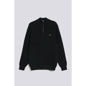 SVETER GANT D1. COTTON TEXTURE HALFZIP čierna M