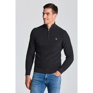 SVETER GANT D1. COTTON TEXTURE HALFZIP šedá M