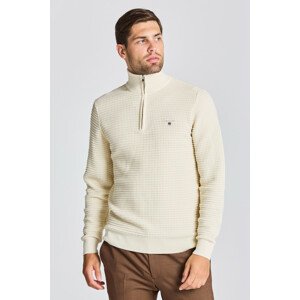 SVETER GANT D1. COTTON TEXTURE HALFZIP biela XL