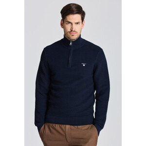 SVETER GANT D1. COTTON TEXTURE HALFZIP modrá M