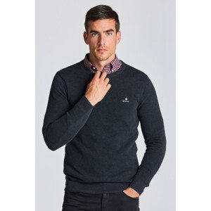 SVETER GANT COTTON PIQUE C-NECK šedá M