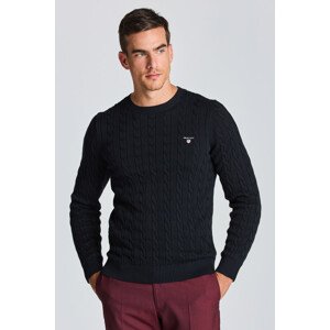 SVETER GANT COTTON CABLE C-NECK čierna XXL