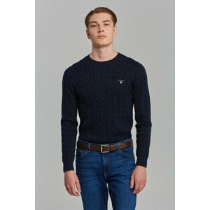 SVETER GANT COTTON CABLE C-NECK EVENING BLUE