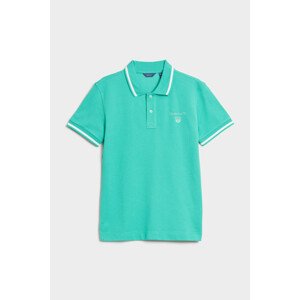 POLOKOŠEĽA GANT D2. CONTRAST SHIELD RELAXED PIQUE POOL GREEN
