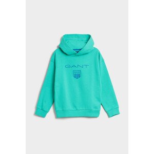 MIKINA GANT D2. CONTRAST SHIELD RELAXED HOODIE POOL GREEN