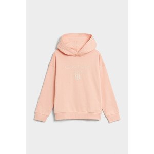 MIKINA GANT D2. CONTRAST SHIELD RELAXED HOODIE GUAVA ORANGE