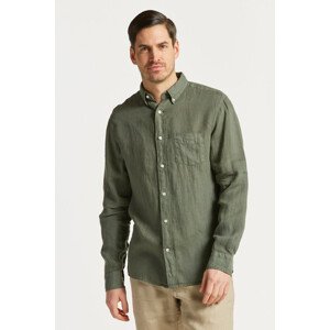 KOŠEĽA GANT REG UT GMNT DYED LINEN SHIRT GREEN ASH