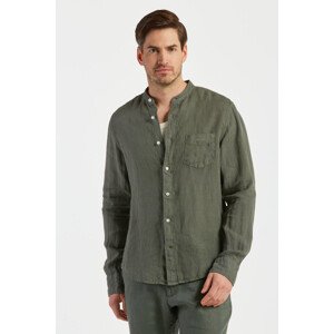KOŠEĽA GANT REG UT GMNT DYED LINEN BAND SHIRT GREEN ASH