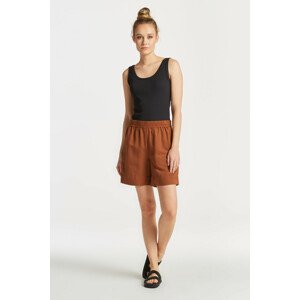 ŠORTKY GANT LINEN VISCOSE PULL-ON SHORTS MAHOGANY BROWN