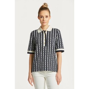 POLOKOŠEĽA GANT CHAIN JACQUARD SS POLO EVENING BLUE