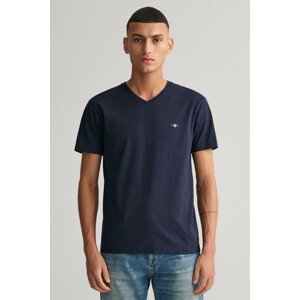 TRIČKO GANT SLIM SHIELD V-NECK T-SHIRT modrá L