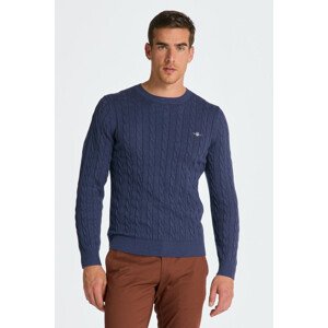 SVETER GANT COTTON CABLE C-NECK modrá 4XL