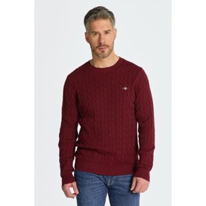 SVETER GANT COTTON CABLE C-NECK červená L