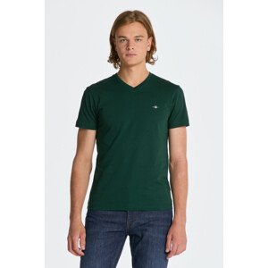 TRIČKO GANT SLIM SHIELD V-NECK T-SHIRT zelená XXL
