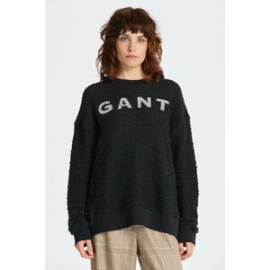 MIKINA GANT REL BOUCLE APPLIQUE C-NECK SWEAT čierna M