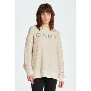 MIKINA GANT REL BOUCLE APPLIQUE C-NECK SWEAT biela XL