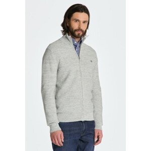 SVETER GANT 2TONE LINKS-LINKS FZ šedá 4XL