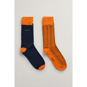 PONOŽKY GANT HERRINGBONE PATTERN SOCKS 2-PACK PUMPKIN ORANGE