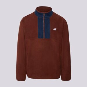 New Balance S Kapucňou Flísová Fleece 1/2 Zip Hnedá EUR S