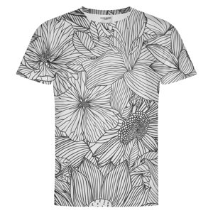 B&W Flowers T-shirt – Black Shores - XL