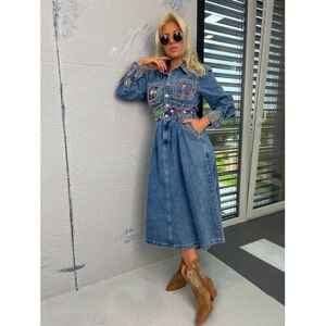 Extravagantné denim šaty YMELIA veľkosť: L