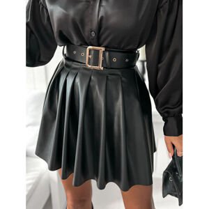 Koženková mini sukňa s opaskom CORA veľkosť: M