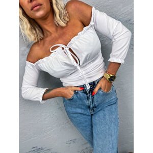 Biele tričko s dlhým rukávom CHARLOTTA veľkosť: one size