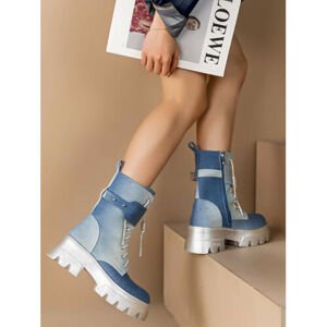 Šnúrovacie denim čižmy BAILEY veľkosť: 39