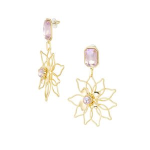 Elegantné náušnice  farba: gold/pink