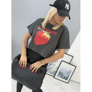 Sivé crop-tričko s potlačou JARKA veľkosť: one size