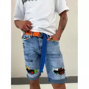 Pánske džínsové bermudy s opaskom veľkosť: 38