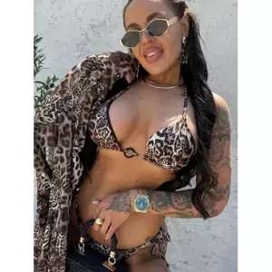 Leopardie bikiny s plážovou tunikou SUNNY veľkosť: L