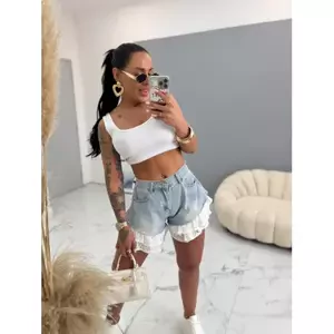 Extravagantné kombinované denim šortky MERYN veľkosť: S