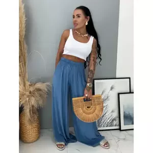 Palazzo nohavice z viskózy s gumeným pásom GRETA veľkosť: one size