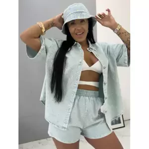 Elegantný denim komplet s kamienkami ERICA veľkosť: one size