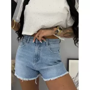 Denim šortky zdobené kamienkami DEBY veľkosť: S