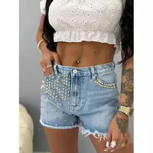 Denim šortky zdobené nitmi EAGLE veľkosť: XS