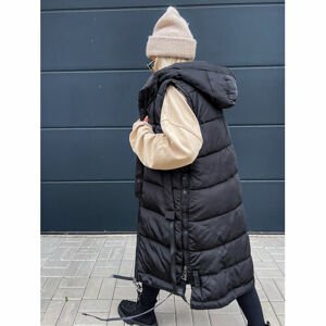 Dlhá prešívaná vesta s kapucňou SOPHIA veľkosť: L