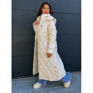 Dlhý štepovaný kabát s kapucňou MYRIANA veľkosť: M