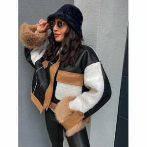 Zimná bunda s koženkovými detailmi CANDYS veľkosť: S/M